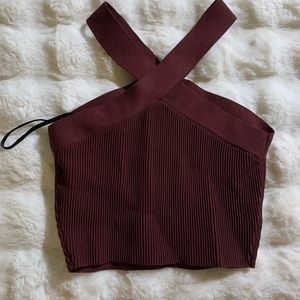 Babaton Sculpt Knit Criss Cross Cropped Tank